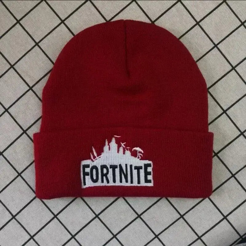Fortnite Hüte Gestrickt Einfarbig Süßer Anime-Hut Damen Herbst Mützen Wärmer Mütze Herren Freizeitkappe
