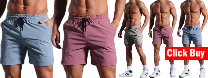 Herren Laufshorts Schnell trocknend Fitness Schwarz Doppel-lagige Shorts Herren Neue Sport Workout Trainings Bodybuilding Kurze Hose
