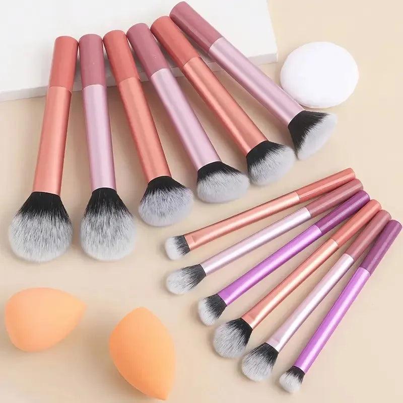 12-teiliges Profi-Make-up-Pinselset, multifunktionales Nylonborsten-Set mit ovalen Pinseln, ABS-Griff, für alle Hauttypen