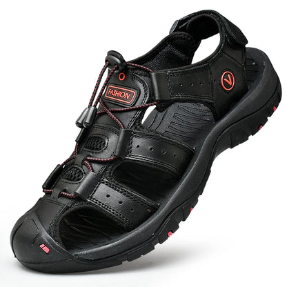 Sommer Herren Sandalen Kunstleder Herren Freizeitschuhe Outdoor Herren Ledersandalen für Herren Strandschuhe Große Größen 38-48