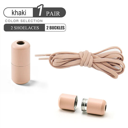 Elastische Schnürsenkel ohne Binden Halbrunde Schnürsenkel für Kinder- und Erwachsenensneaker Schnürsenkel Schnell und Bequem Metallverschluss Schnürsenkel