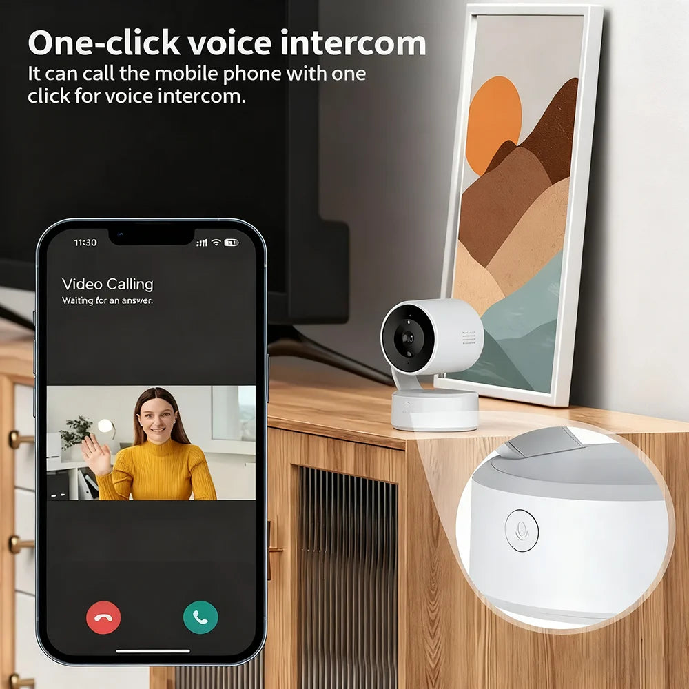 WIFI Tuya Kamera Innenbereich 5MP Baby Monitor Gegensprechfunktion 4X Zoom PTZ 360° Überwachungskameras Unterstützt Alexa Google Smart Life