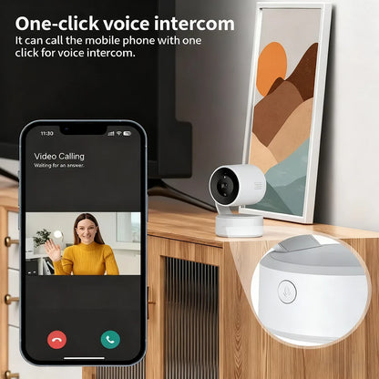 WIFI Tuya Kamera Innenbereich 5MP Baby Monitor Gegensprechfunktion 4X Zoom PTZ 360° Überwachungskameras Unterstützt Alexa Google Smart Life