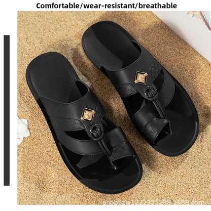 Modische Herrenslipper in großen Größen, Tanga-Stil, Sommer 2026, Splice-Design, glattes Haar, grenzüberschreitende Slipper, modische Clogs