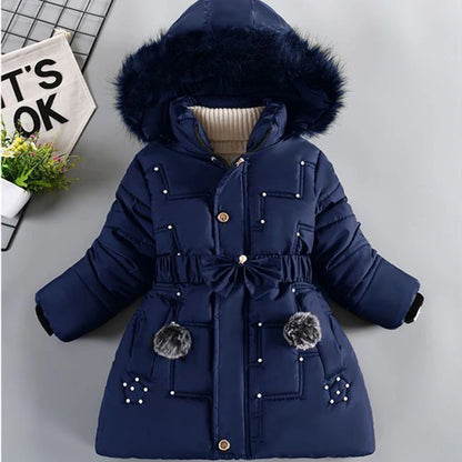 Große Winterjacken für Mädchen Halten warm Dicke Weihnachtsjacke Herbst Kapuzenjacke Reißverschluss Wasserdichte Oberbekleidung Kinderkleidung 3-12 Jahre