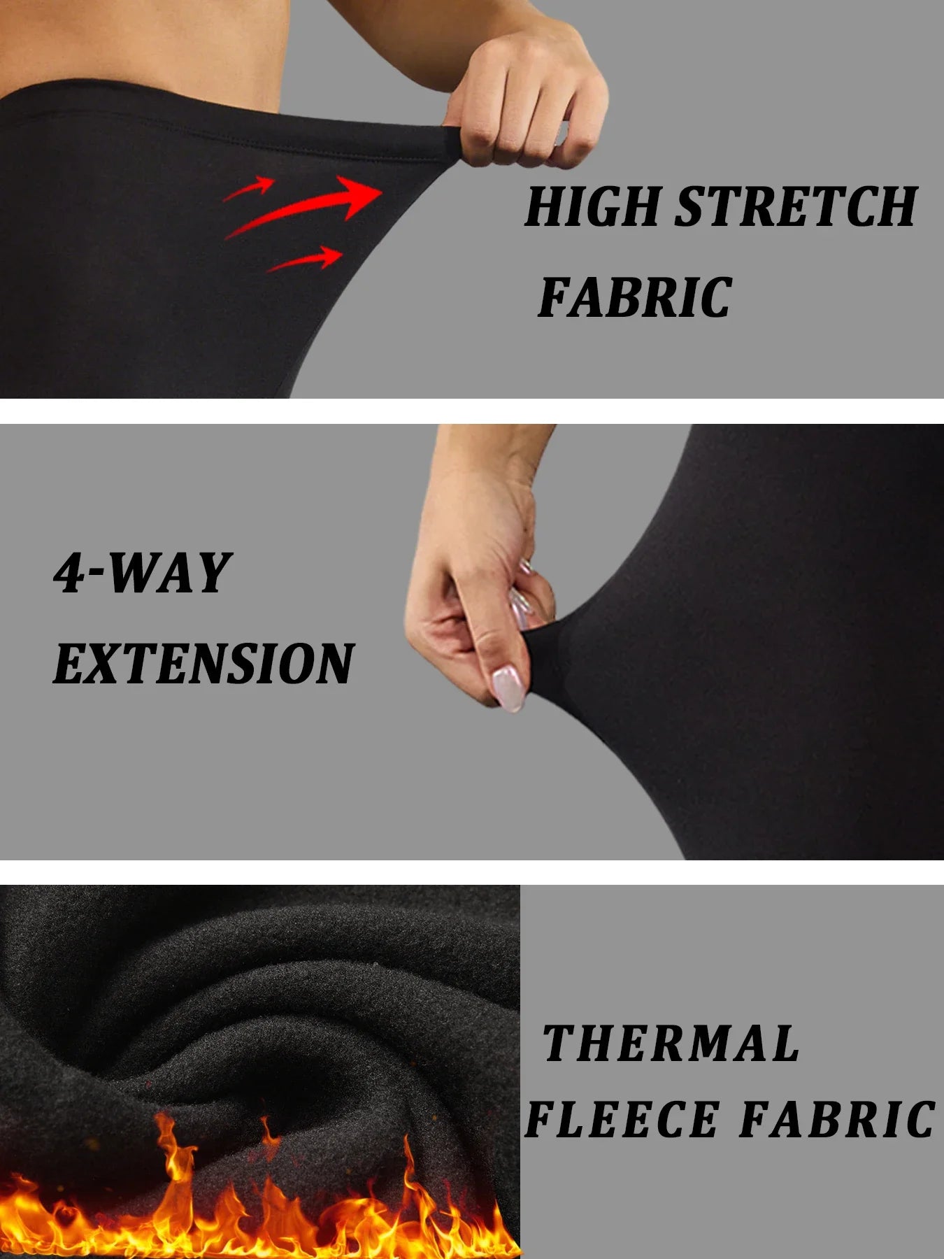 3er-Pack Plus-Size Leggings für Damen, superweich, mit Fleecefutter, Workout-, Yoga- und Laufhosen, thermisch, warm für kaltes Winterrunning