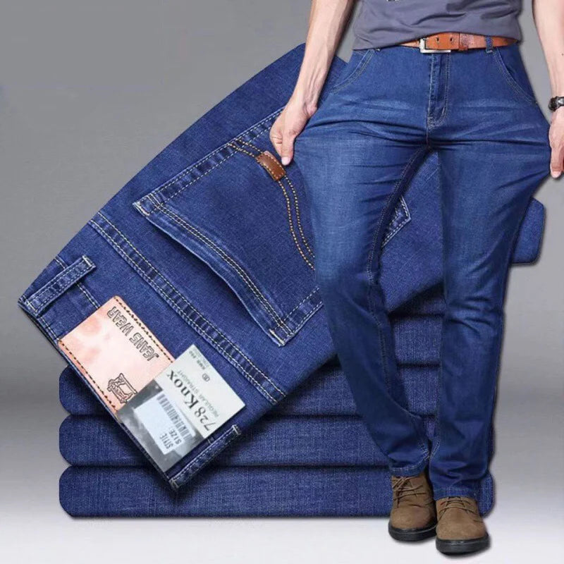 Neue Herren Leichte Luxus-Stretch-Slim-Fit-Hose Bequeme Weiche Business-Mode Gerade Lässige Denim-Hosen Herrenmarke Kleidung
