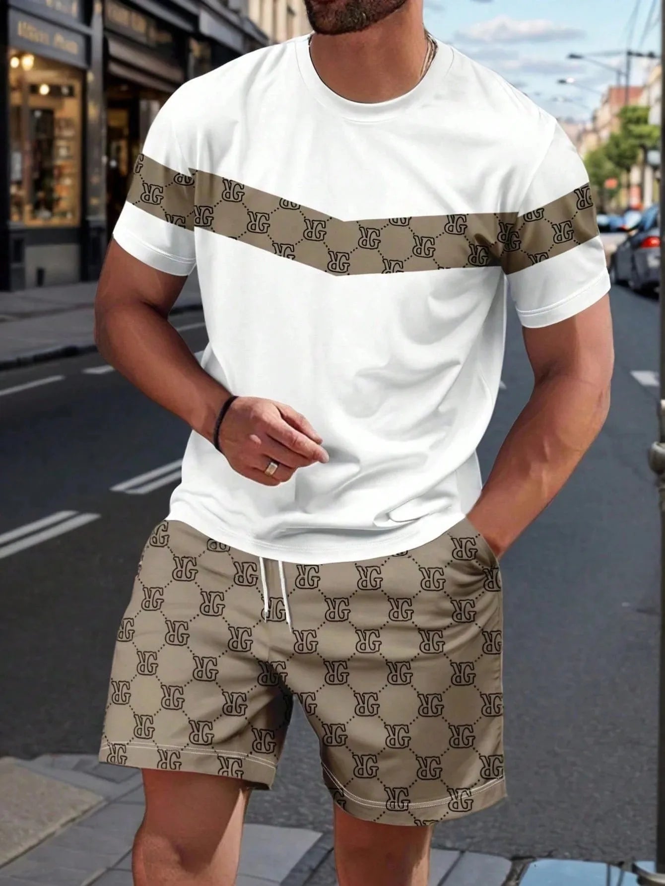 2026 heisse Sommermode Trendiges Freizeit-Sport-Outfit für Jugendliche Herren Kurzarm-T-Shirt + Shorts Zweiteiliges Set