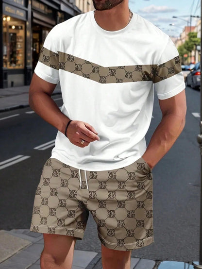 2026 heisse Sommermode Trendiges Freizeit-Sport-Outfit für Jugendliche Herren Kurzarm-T-Shirt + Shorts Zweiteiliges Set