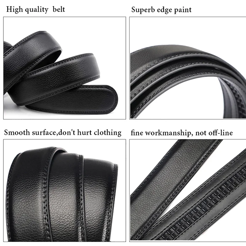 Hochwertiger Herren-Gürtel 110 cm 120 cm 130 cm Luxusgürtel, schwarzer Herren-Gürtel mit Automatikschließe für Jeans, Anzuggürtel