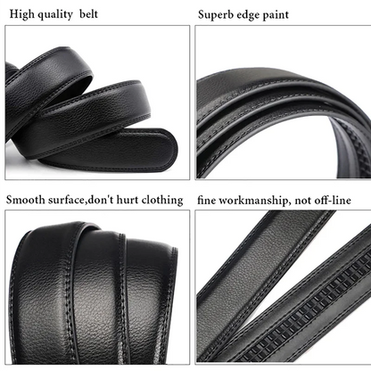 Hochwertiger Herren-Gürtel 110 cm 120 cm 130 cm Luxusgürtel, schwarzer Herren-Gürtel mit Automatikschließe für Jeans, Anzuggürtel