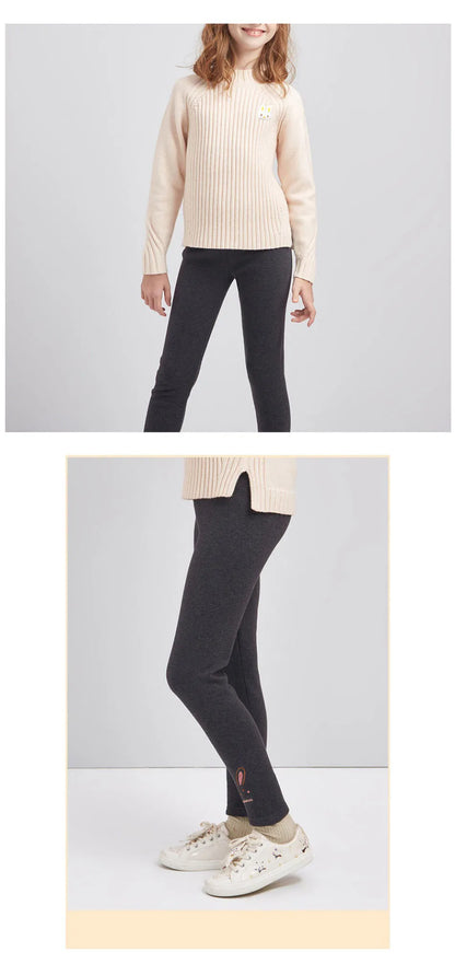 2025 Kinderleggings Mädchen Fleecegefütterte Thermohose Baby Freizeithose Kinder Warme Hoses Elastic Bunny Tights 3-8 Years