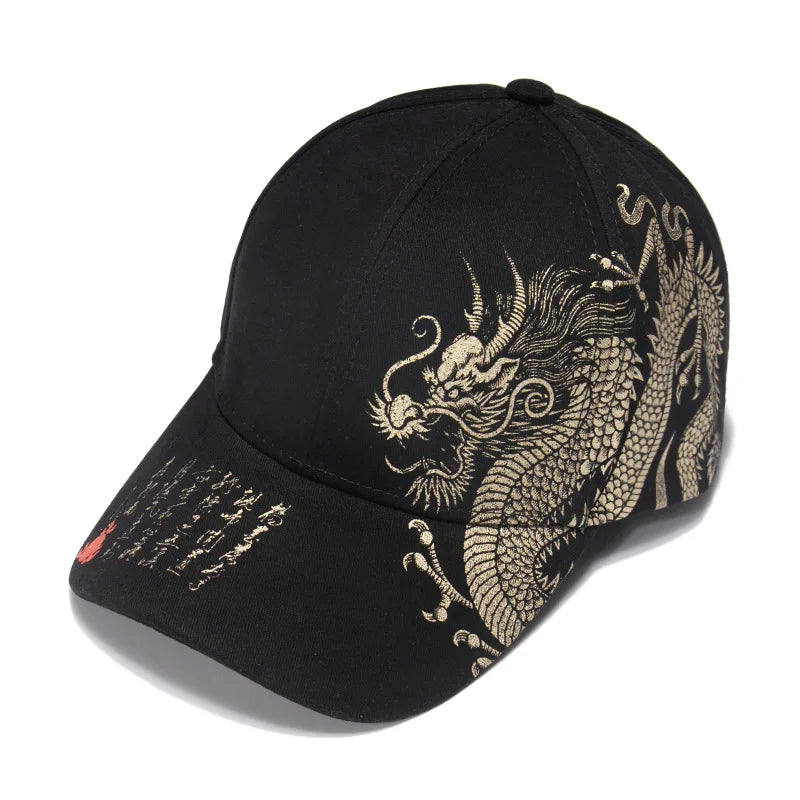 Druck chinesischer Drachen Herren Baseballcaps Totem Damen Baumwoll Snapback Sonnenschutz