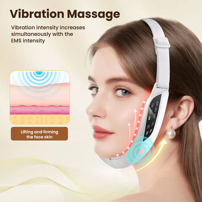 Elektrisches V-Gesichts-Lifting-Schönheitsgerät 6 Modi 8 Stufen EMS Mikrostrom Straffendes Gesichtsmassagegerät Doppelkinn-Entfernung Hautpflege