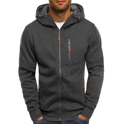 Herren Kapuzenpullover Langarm Sweatshirt Reißverschluss Design Kapuzenpullover für Männer Kleidung Sportbekleidung Schlanke Passform Freizeitjacke