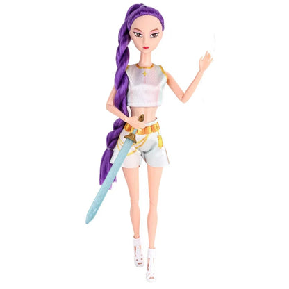 1-3 Stück KPOP Demon Hunter Mädchen Gruppen Waffen Zubehör Licht Musik Themenlied 29 cm Puppe Figur Spielzeug Geschenk für Kinder Anime