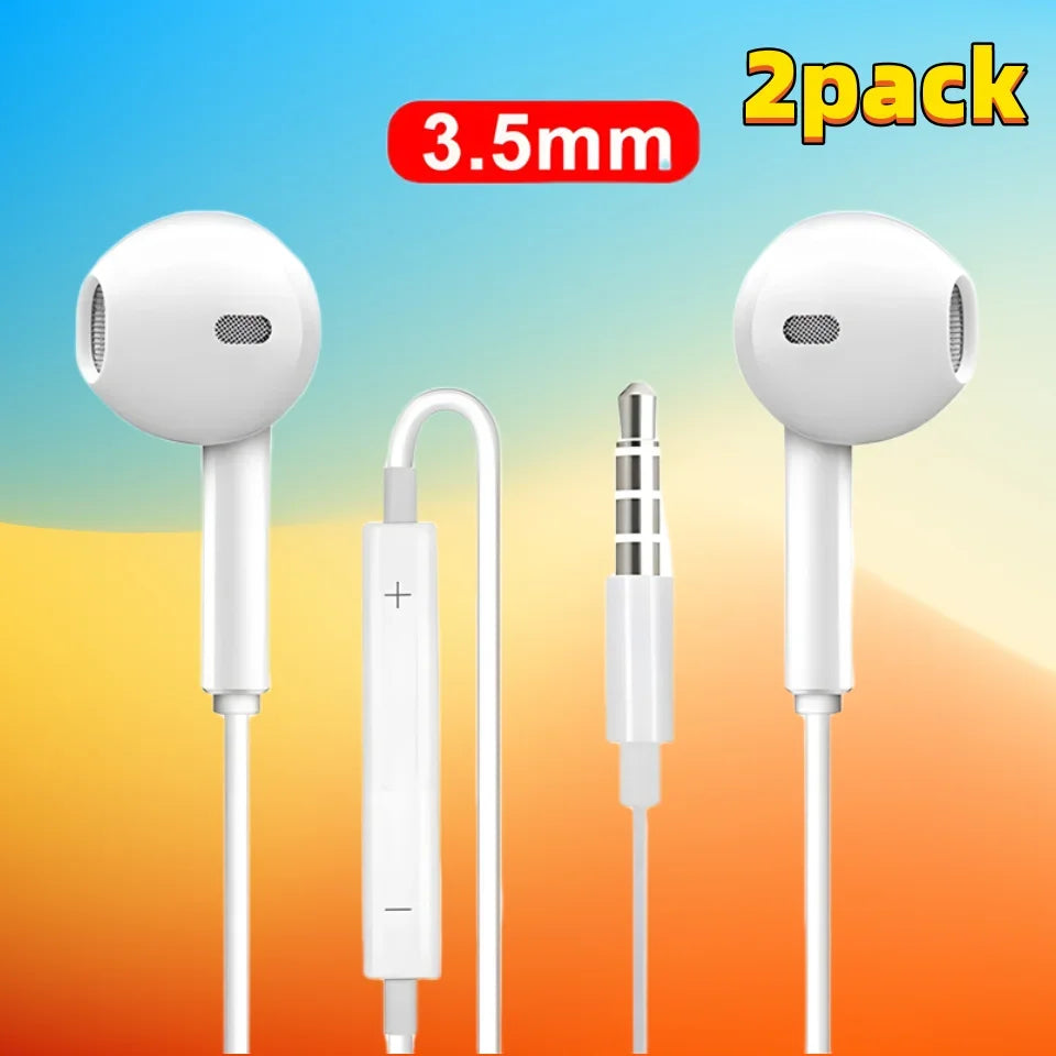 Auriculares con cable y micrófono para iPhone, iPod, iPad, auriculares ligeros con control de volumen, conector para auriculares de 6,35 mm
