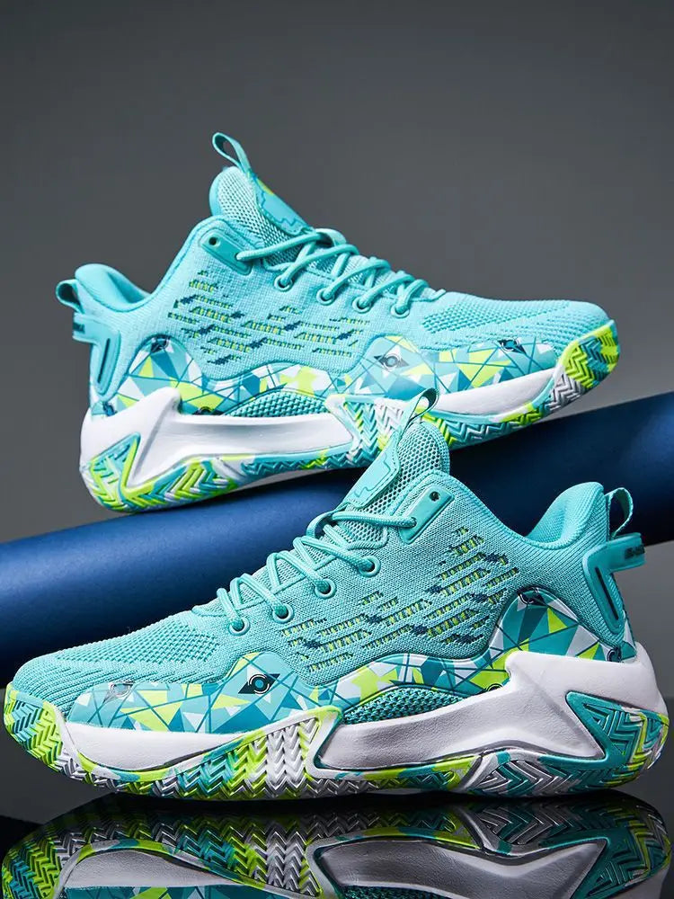 Hochwertige Herren-Basketballschuhe Marke Herren Sneakers Luxuriöses Design Mesh Atmungsaktive Sportschuhe High-Top Rutschfeste Freizeitschuhe