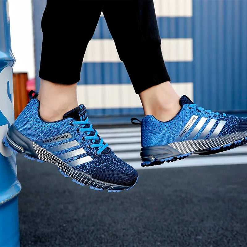 Neue Herren- und Damen-Sportschuhe mit fliegendem Mesh-Obermaterial für Frühling und Sommer, atmungsaktiv, bis EU Grösse 45.5