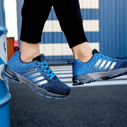 Neue Herren- und Damen-Sportschuhe mit fliegendem Mesh-Obermaterial für Frühling und Sommer, atmungsaktiv, bis EU Grösse 45.5