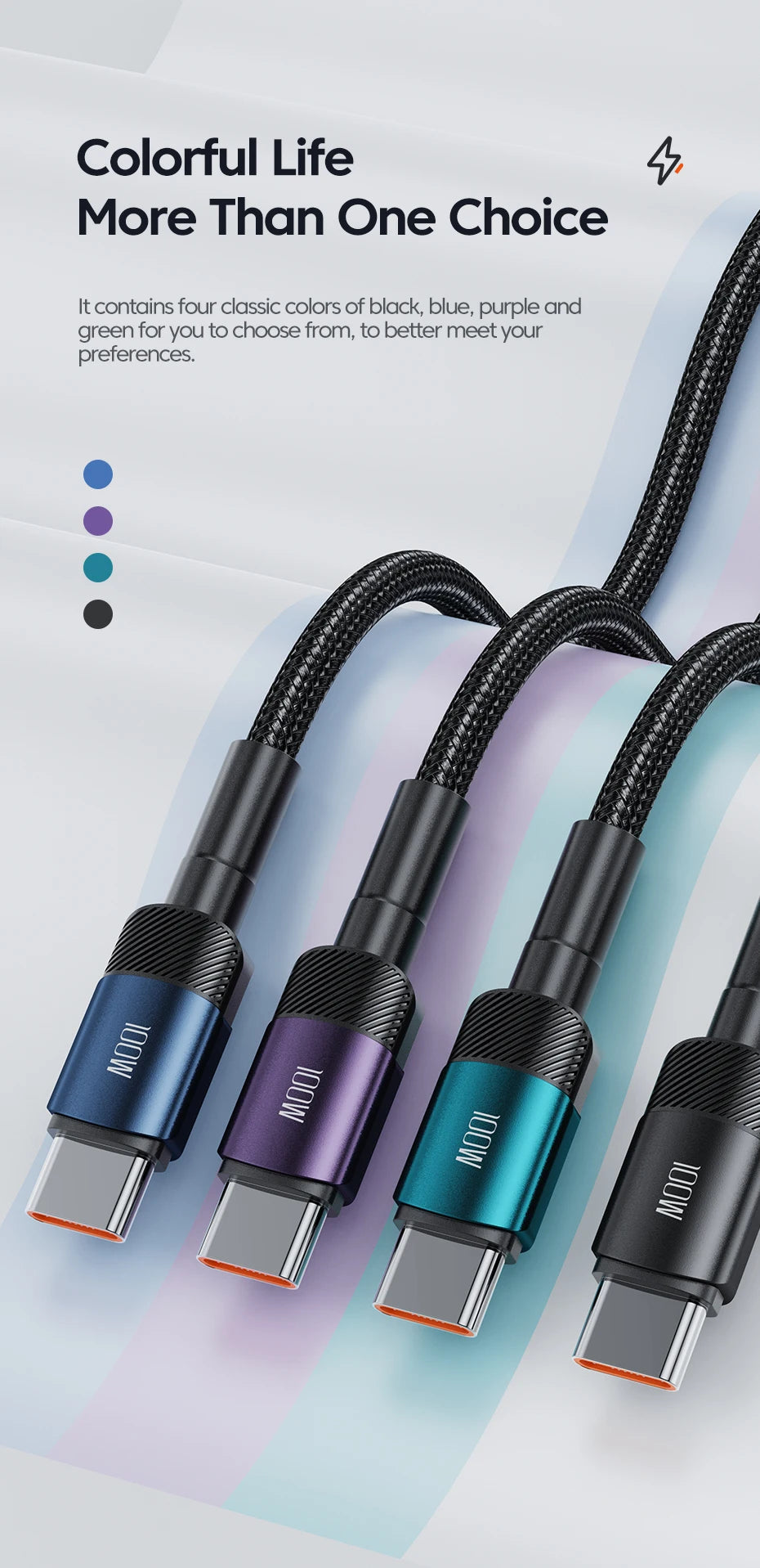 Toocki 100W Typ C zu USB C Kabel PD 3.0 Schnellladung 4.0 Fast Charging Typ C zu Typ C für iPhone 15 MacBook Samsung Xiaomi