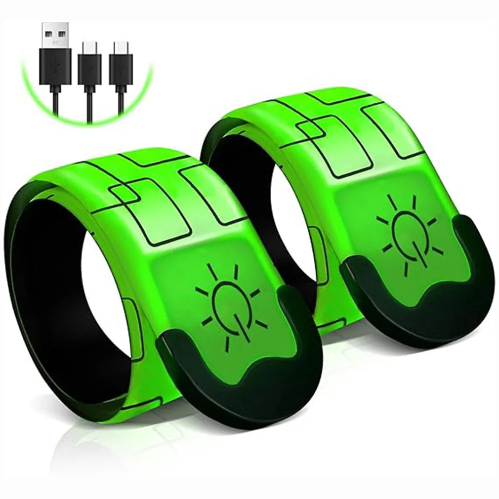 Wiederaufladbares LED-Lichtband Nachtlauf Armband Radfahren Warnarmband Sicherheitsarmband Outdoor-Sport Sicherheitsarmgurt Bein