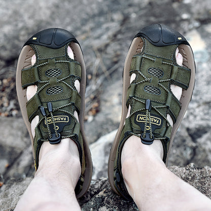 Sommer Herren Sandalen Kunstleder Herren Freizeitschuhe Outdoor Herren Ledersandalen für Herren Strandschuhe Große Größen 38-48