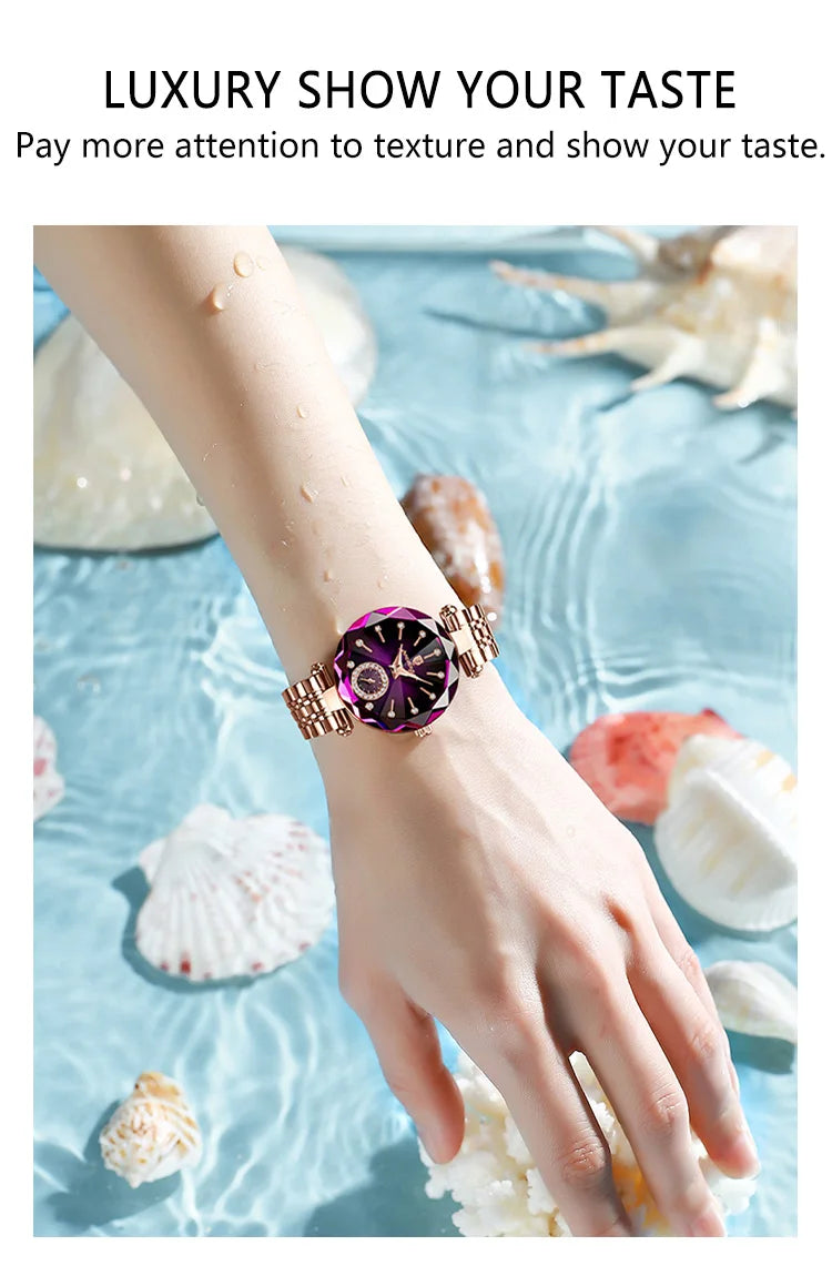 POEDAGAR Luxus-Uhr für Frauen Wasserdicht Freizeit-Quarz Damenuhr Hochwertige Elegante Damenuhren Weibliche Reloj+Box