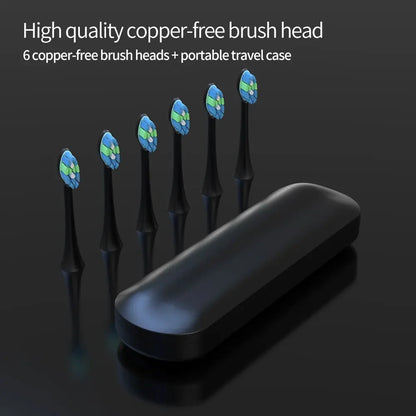 Sonic Elektrische Zahnbürsten für Erwachsene Smart-Timer Zahnbürste zur Zahnaufhellung IPX7 Wasserdicht 6 Austauschbare Bürstenköpfe Set