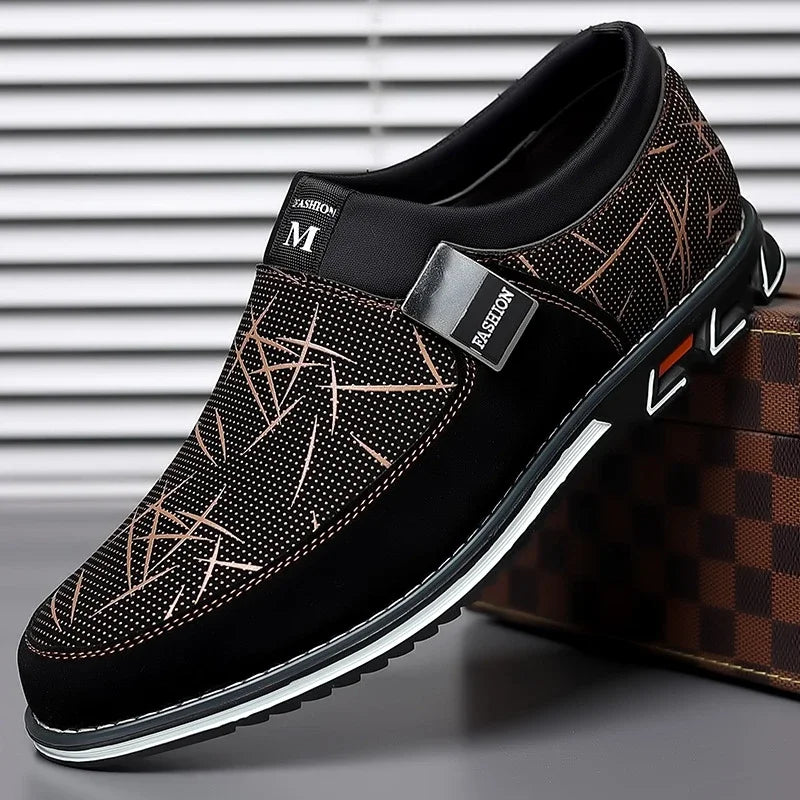 Business-Lederschuhe für Herren 2025 Neue Komfort-Trend Flache Arbeitsschuhe Freizeit-Mokassins Sneaker zum Hineinschlüpfen Große Herren-Loafer