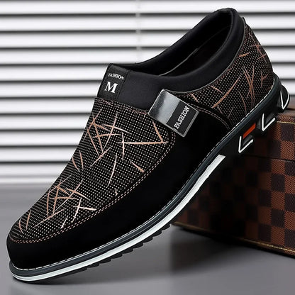 Business-Lederschuhe für Herren 2025 Neue Komfort-Trend Flache Arbeitsschuhe Freizeit-Mokassins Sneaker zum Hineinschlüpfen Große Herren-Loafer
