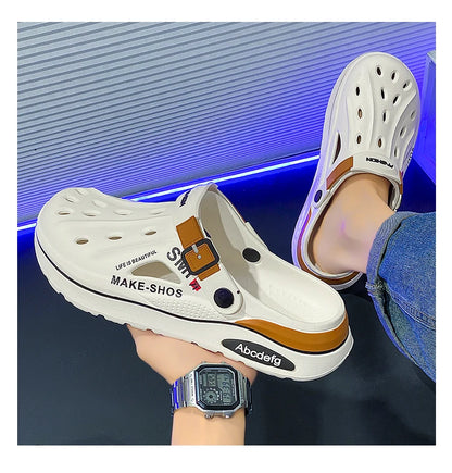 Sandalen Herren Strandpantoffeln Dicke Sohle Rutschfeste Sandalen Wasserschuhe für Damen Klassische Mules Sneaker Sandale Outdoor