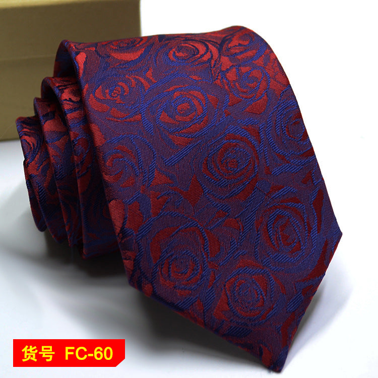 Herrenkrawatten in edlen Designs Einfarbig Streifen Blumen Floral 7-8cm Jacquard Krawatten