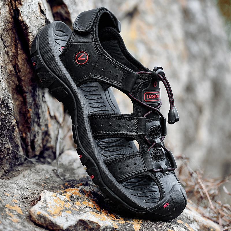 Sommer Herren Sandalen Kunstleder Herren Freizeitschuhe Outdoor Herren Ledersandalen für Herren Strandschuhe Große Größen 38-48