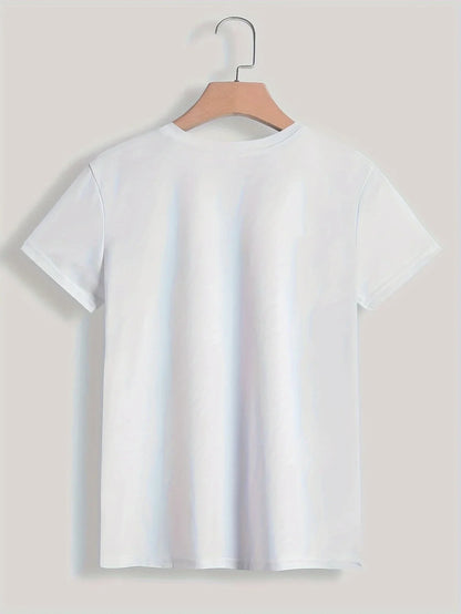 90er T-Shirt Paris Damen Print T-Shirt Mädchen Kurzarm Rundhals Lässiges Oberteil für Sommer und Frühling Damenbekleidung