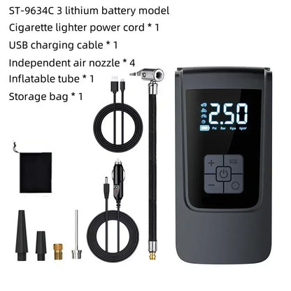 Luftkompressor Luftpumpe für Auto Tragbarer Reifenaufblasgerät Elektrische Motorradpumpe Luftkompressor für Auto, Motorräder, Fahrräder