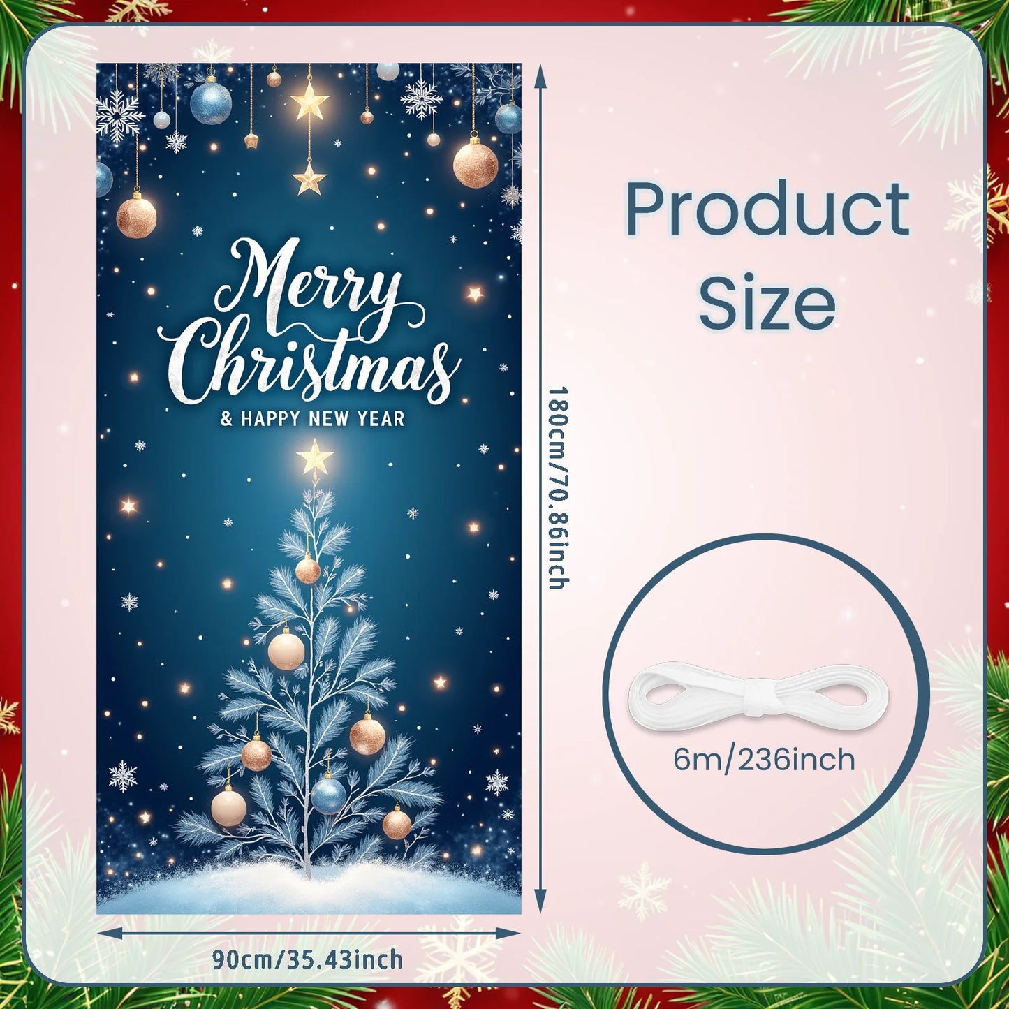 Weihnachts-Flaggenbanner für die Veranda, Türbanner, Weihnachtsdekorationen für Zuhause 2025, Ornamente, Weihnachtsgeschenke, Navidad, Neujahrsdekoration 2026