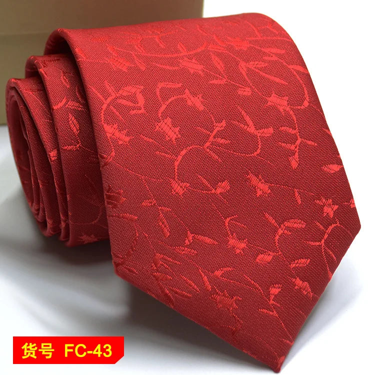 Herrenkrawatten in edlen Designs Einfarbig Streifen Blumen Floral 7-8cm Jacquard Krawatten