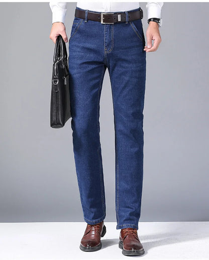 Neue Herren Leichte Luxus-Stretch-Slim-Fit-Hose Bequeme Weiche Business-Mode Gerade Lässige Denim-Hosen Herrenmarke Kleidung