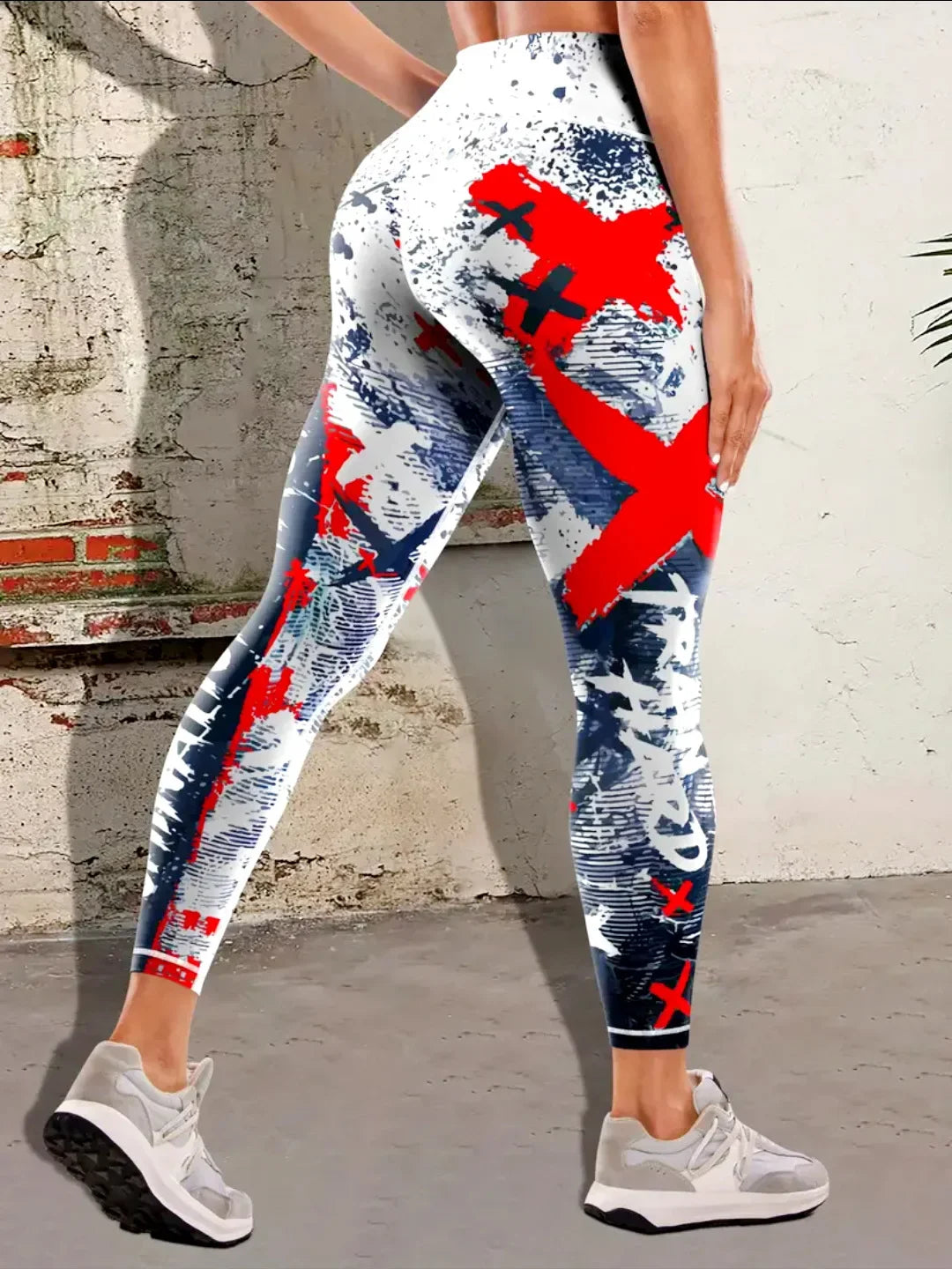 Fashion Street coole Sportleggings für Frauen Hip-Hop-Stil Hoch taillierte elastische Hose Tägliches Laufen Tanzen Bequeme Yoga-Hose