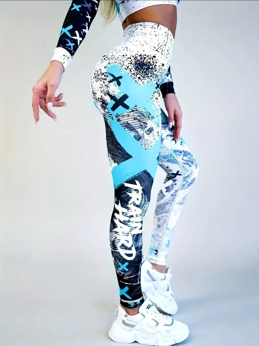 Fashion Street coole Sportleggings für Frauen Hip-Hop-Stil Hoch taillierte elastische Hose Tägliches Laufen Tanzen Bequeme Yoga-Hose