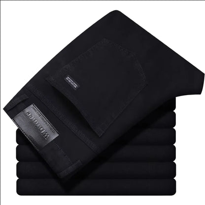 Wthinlee Neue Herren Jeans Fleece Freizeit Gerade Stretch Mode Klassisch Blau Schwarz Arbeits-Denim-Hosen Herrenbekleidung