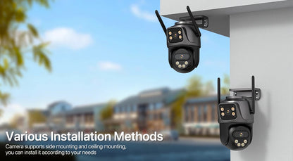 WONSDAR 4K PTZ WIFI Kamera Doppellinse Doppeltbildschirm IP Kamera Außenbereich HD Automatische Verfolgung Sicherheitsüberwachung CCTV Überwachung iCSee