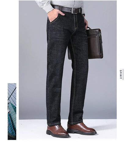 Neue Herren Leichte Luxus-Stretch-Slim-Fit-Hose Bequeme Weiche Business-Mode Gerade Lässige Denim-Hosen Herrenmarke Kleidung