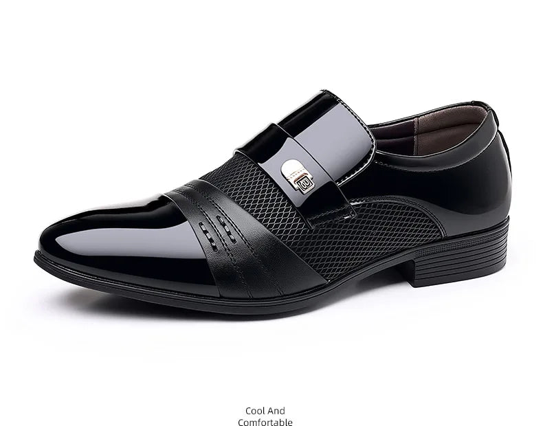 Edle Kunstleder Oxford Schuhe Herren Luxus Lack Hochzeitsschuhe Spitz zulaufende Business Schuhe für Herren Klassische Lederschuhe Große Größen 38-48