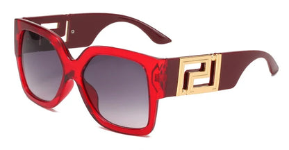 Luxusmarken-Design Übergroße Damen-Sonnenbrillen, quadratische Retro-Sonnenbrillen mit Farbverlauf.