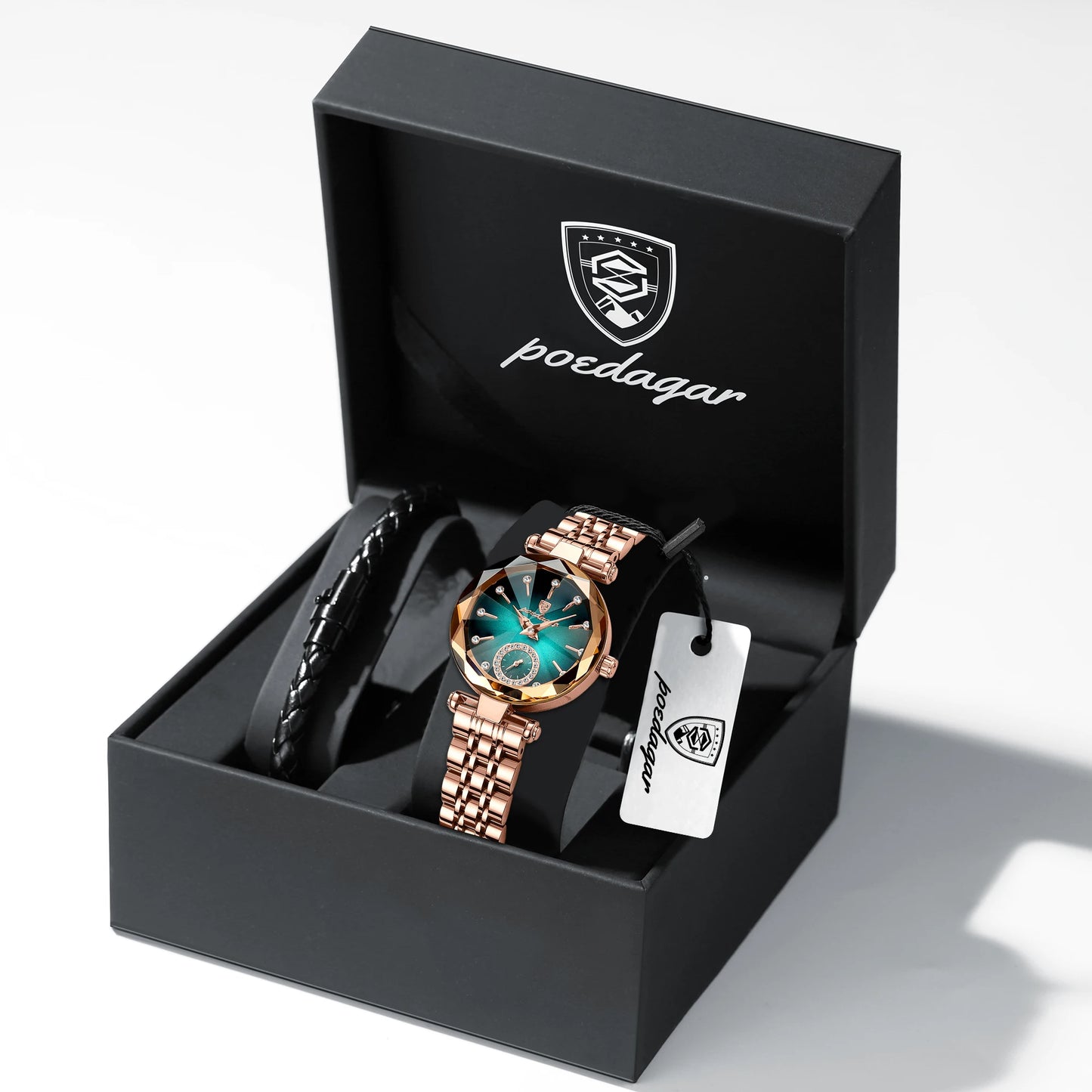 POEDAGAR Luxus-Uhr für Frauen Wasserdicht Freizeit-Quarz Damenuhr Hochwertige Elegante Damenuhren Weibliche Reloj+Box