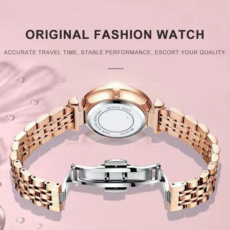 POEDAGAR Luxus-Uhr für Frauen Wasserdicht Freizeit-Quarz Damenuhr Hochwertige Elegante Damenuhren Weibliche Reloj+Box