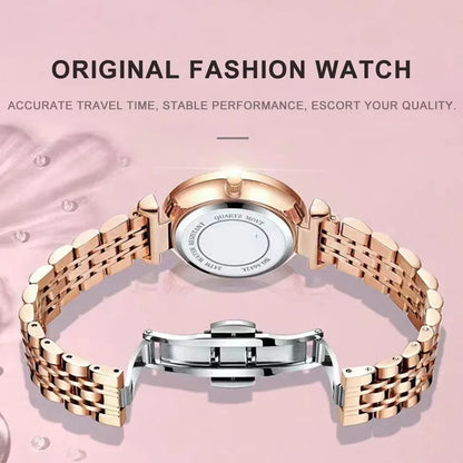 POEDAGAR Luxus-Uhr für Frauen Wasserdicht Freizeit-Quarz Damenuhr Hochwertige Elegante Damenuhren Weibliche Reloj+Box