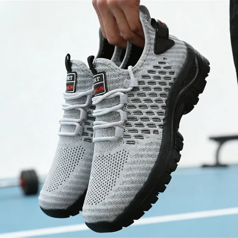 Modische gelbe Sportschuhe für Herren, atmungsaktive Mesh-Sneaker, leichte rutschfeste Outdoor-Laufschuhe, lässige Schuhe, modische Fitnessschuhe